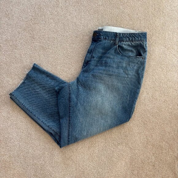 Wit & Wisdom Cropped Raw Hem Straight‎ Leg Distressed Jeans - Plus Size 22W - Picture 1 of 9